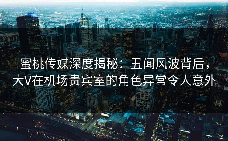 蜜桃传媒深度揭秘：丑闻风波背后，大V在机场贵宾室的角色异常令人意外