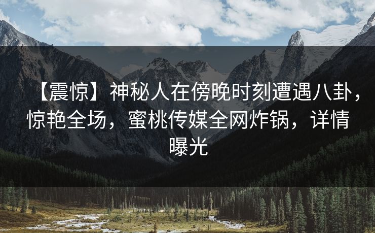【震惊】神秘人在傍晚时刻遭遇八卦，惊艳全场，蜜桃传媒全网炸锅，详情曝光