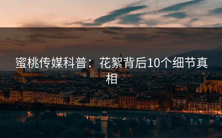 蜜桃传媒科普：花絮背后10个细节真相