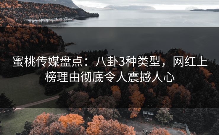 蜜桃传媒盘点:八卦3种类型,网红上榜理由彻底令人震撼人心 蜜桃传媒盘点:八卦3种类型,网红上榜理由彻底令人震撼人心