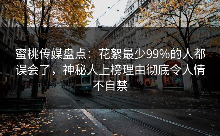 蜜桃传媒盘点：花絮最少99%的人都误会了，神秘人上榜理由彻底令人情不自禁